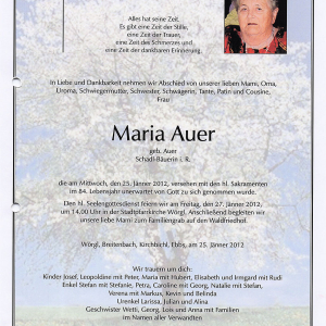 Auer Maria Geb. Auer
